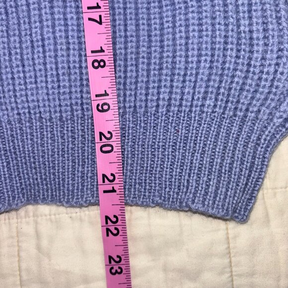 Karen Kane Lifestyle Womens M Vintage Wool Zip Up Sweater Blue Knit - Picture 4 of 7